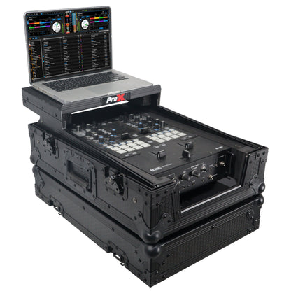 ProX ATA Flight Case for DJ Mixers Universal Road Case | Black | With Laptop Shelf