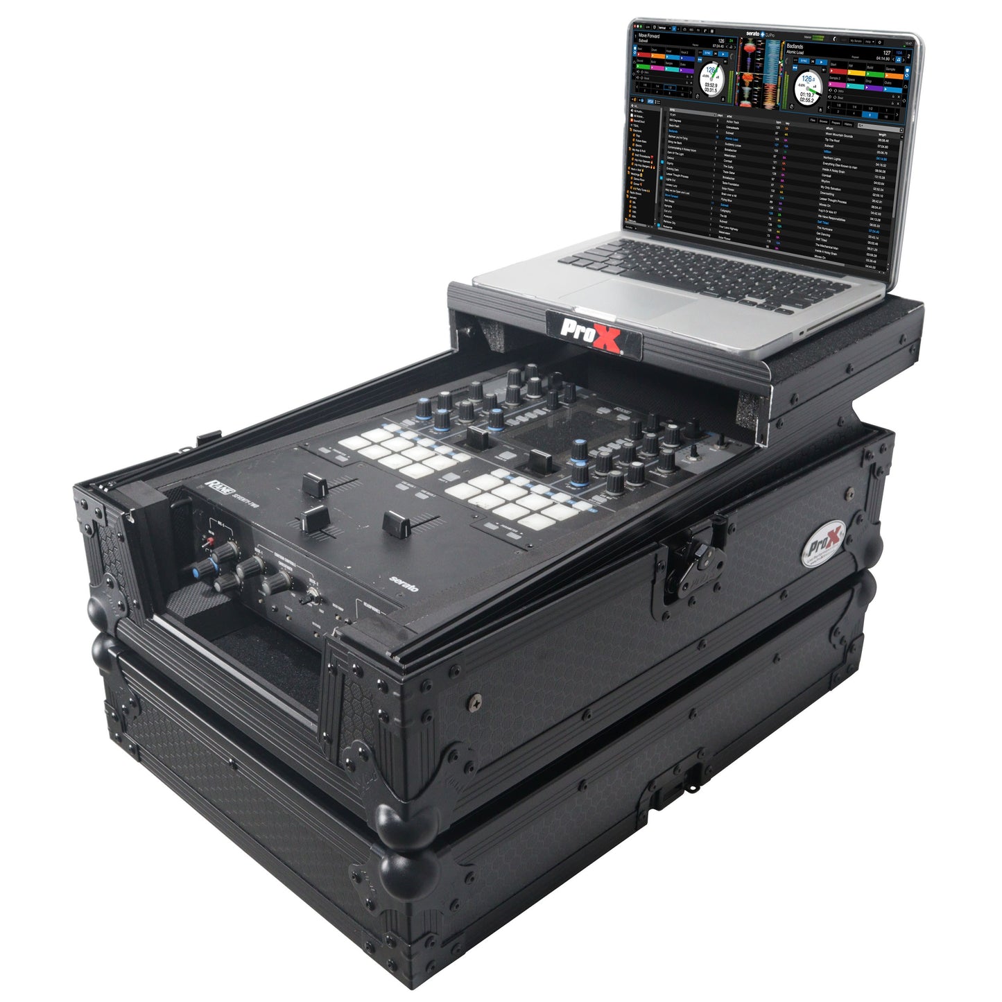 ProX ATA Flight Case for DJ Mixers Universal Road Case | Black | With Laptop Shelf