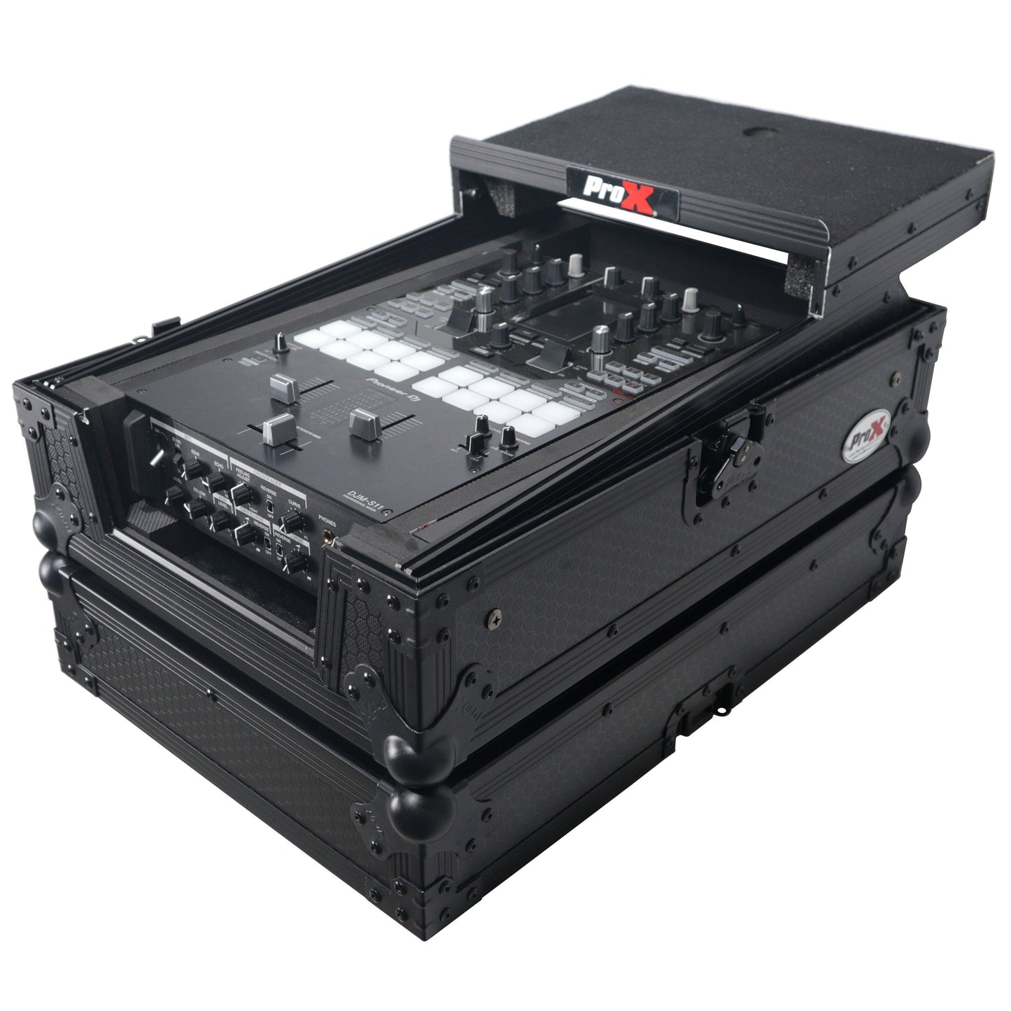 ProX ATA Flight Case for DJ Mixers Universal Road Case | Black | With Laptop Shelf