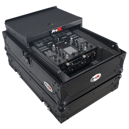 ProX ATA Flight Case for DJ Mixers Universal Road Case | Black | With Laptop Shelf