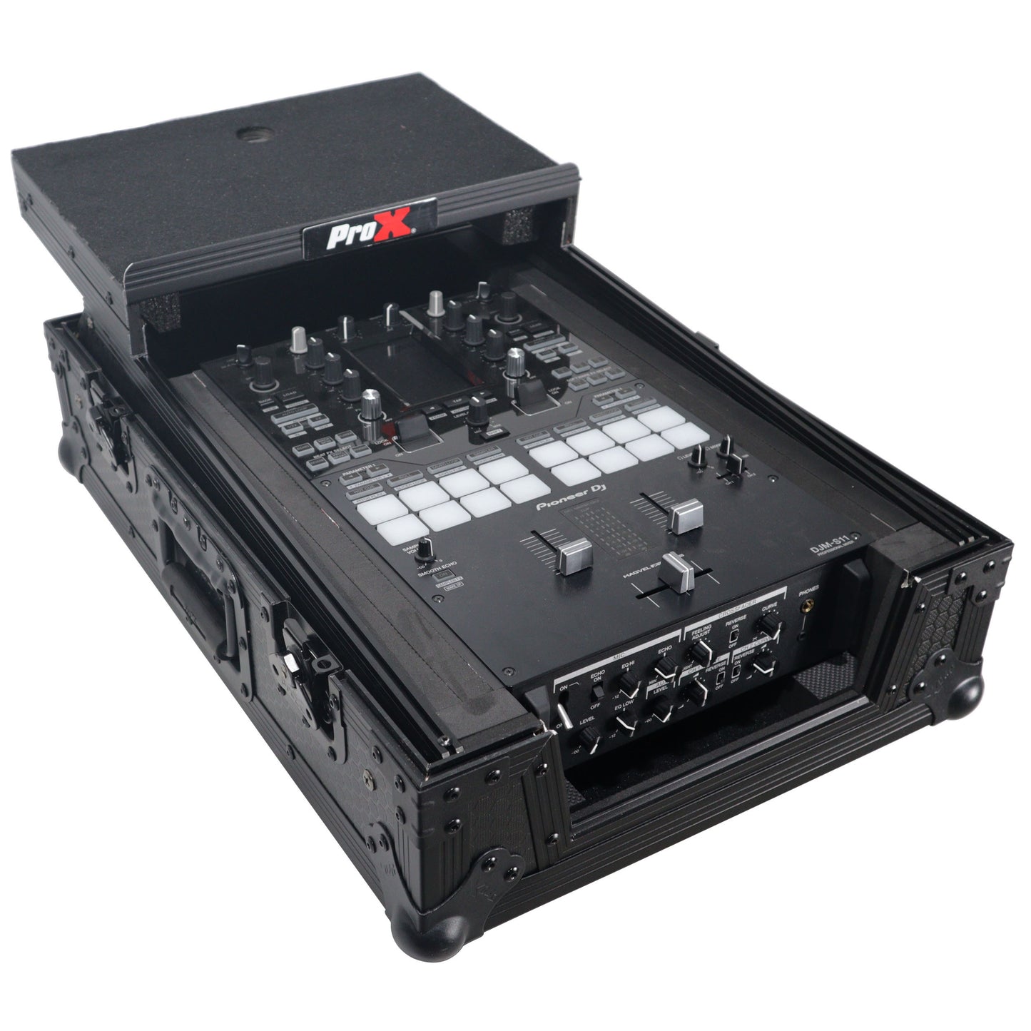 ProX ATA Flight Case for DJ Mixers Universal Road Case | Black | With Laptop Shelf