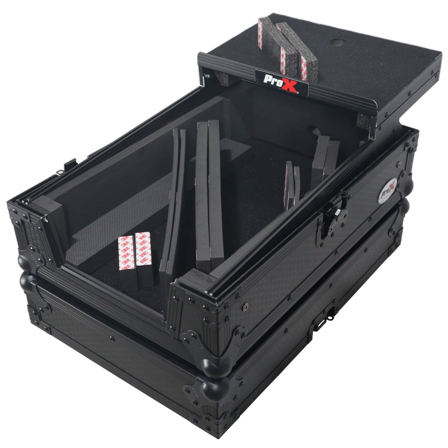 ProX ATA Flight Case for DJ Mixers Universal Road Case | Black | With Laptop Shelf