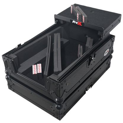 ProX ATA Flight Case for DJ Mixers Universal Road Case | Black | With Laptop Shelf