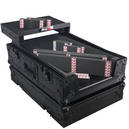 ProX ATA Flight Case for DJ Mixers Universal Road Case | Black | With Laptop Shelf