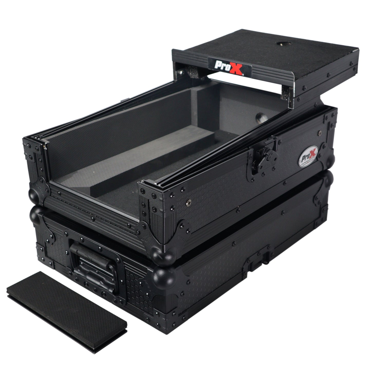 ProX ATA Flight Case for Pioneer DJM-S7 Mixer Gig-Ready Road Case | With Laptop Shelf | Black/Black