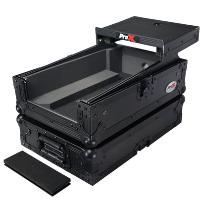 ProX ATA Flight Case for Pioneer DJM-S7 Mixer Gig-Ready Road Case | With Laptop Shelf | Black/Black