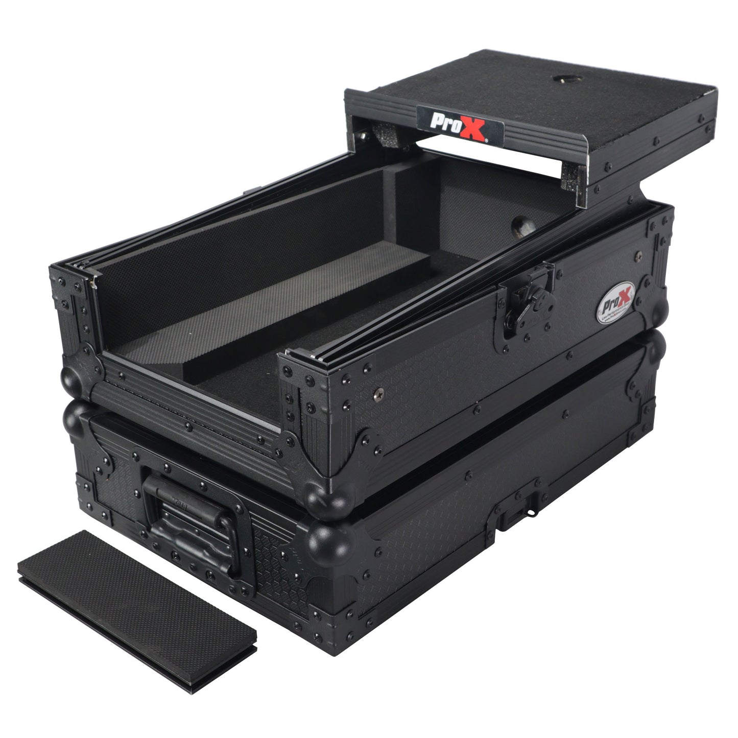 ProX ATA Flight Case for Pioneer DJM-S7 Mixer Gig-Ready Road Case | With Laptop Shelf | Black/Black