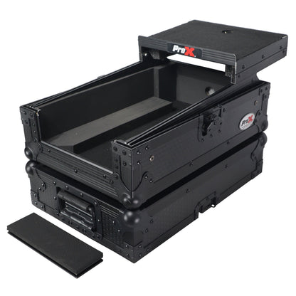 ProX ATA Flight Case for Pioneer DJM-S7 Mixer Gig-Ready Road Case | With Laptop Shelf | Black/Black
