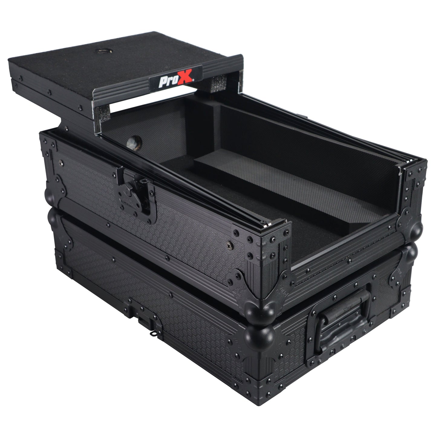 ProX ATA Flight Case for Pioneer DJM-S7 Mixer Gig-Ready Road Case | With Laptop Shelf | Black/Black