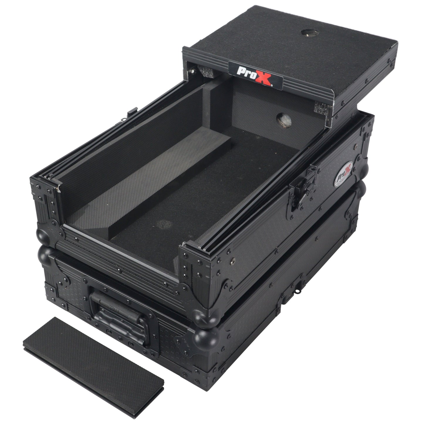 ProX ATA Flight Case for Pioneer DJM-S7 Mixer Gig-Ready Road Case | With Laptop Shelf | Black/Black