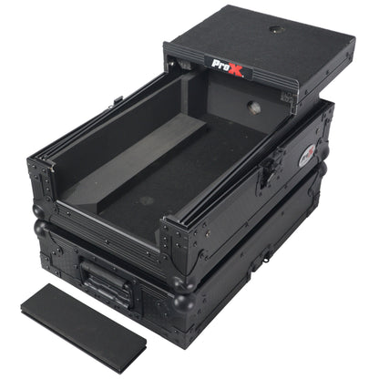 ProX ATA Flight Case for Pioneer DJM-S7 Mixer Gig-Ready Road Case | With Laptop Shelf | Black/Black