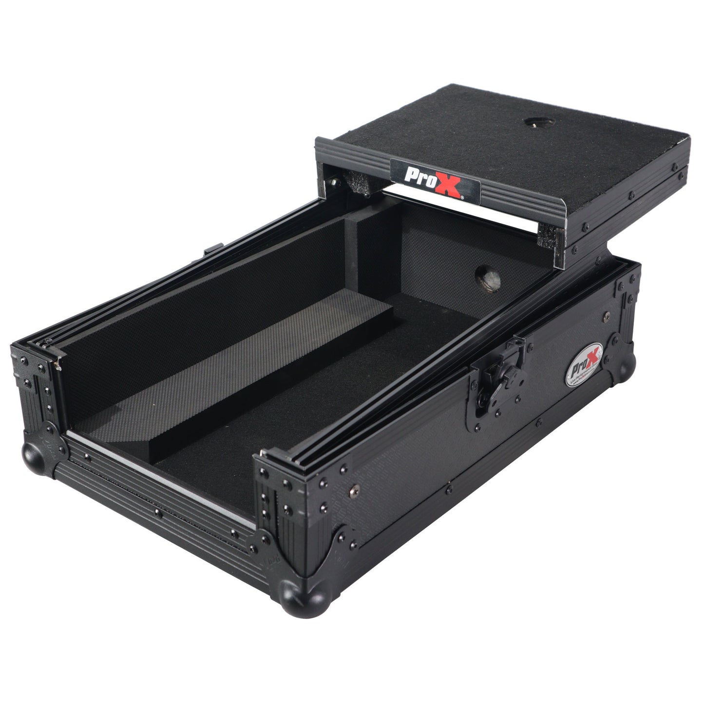 ProX ATA Flight Case for Pioneer DJM-S7 Mixer Gig-Ready Road Case | With Laptop Shelf | Black/Black
