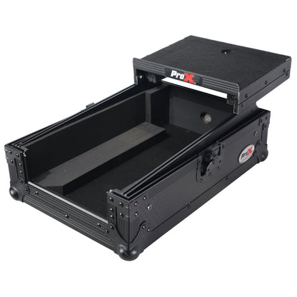 ProX ATA Flight Case for Pioneer DJM-S7 Mixer Gig-Ready Road Case | With Laptop Shelf | Black/Black
