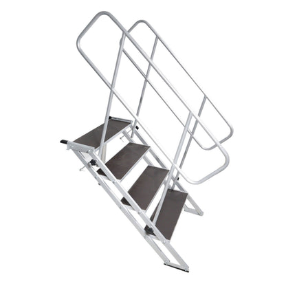 ProX StageQ Adjustable Stage Steps with Rail Heavy Duty Foldable | 4 Step