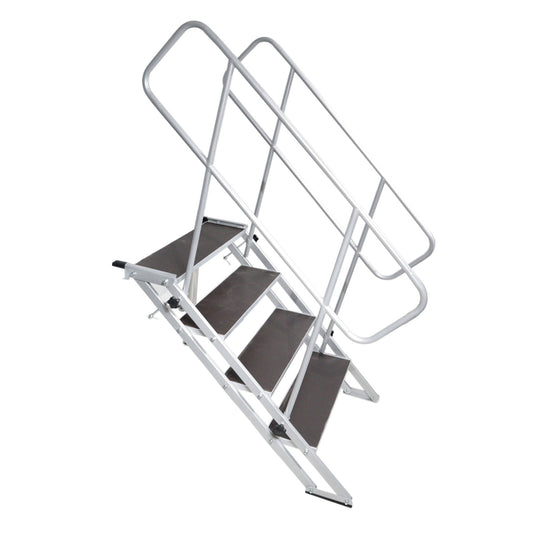 ProX StageQ Adjustable Stage Steps with Rail Heavy Duty Foldable | 4 Step