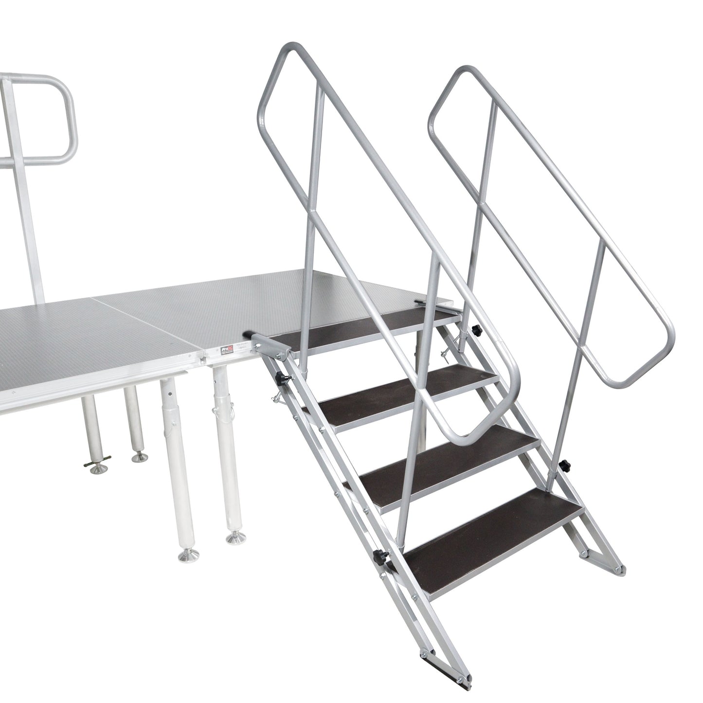 ProX StageQ Adjustable Stage Steps with Rail Heavy Duty Foldable | 4 Step
