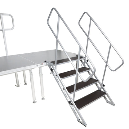ProX StageQ Adjustable Stage Steps with Rail Heavy Duty Foldable | 4 Step
