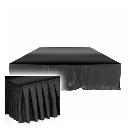 ProX StageQ Stage Skirt Black Fire-Retardant Platform Skirting | 40 in