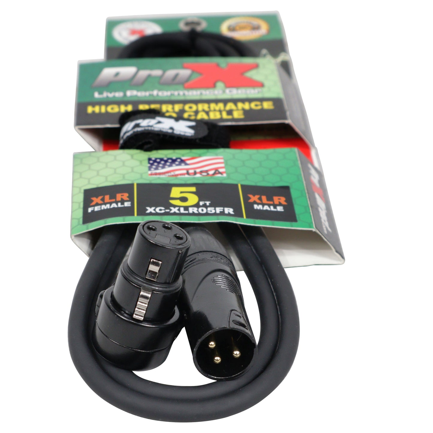 ProX Right-Angle XLR Audio Cable Balanced OFC With Right-Angle Female | 5 ft