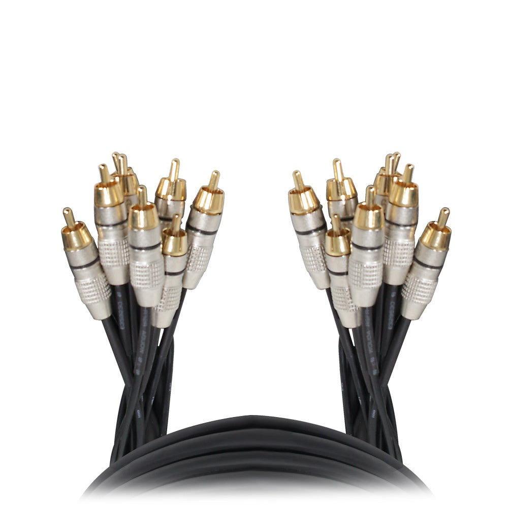 ProX 8-Channel Snake Cable Organized Multi-Channel Audio Run | RCA Male | RCA Male | 10 Ft.