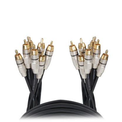 ProX 8-Channel Snake Cable Organized Multi-Channel Audio Run | RCA Male | RCA Male | 10 Ft.
