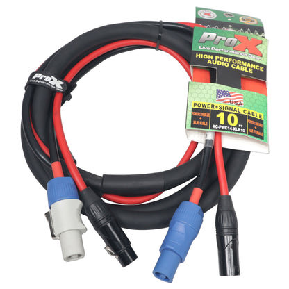 ProX PowerCON Compatible to Dual XLR Combo Cable Tour-Grade Link Jumper | 10 ft