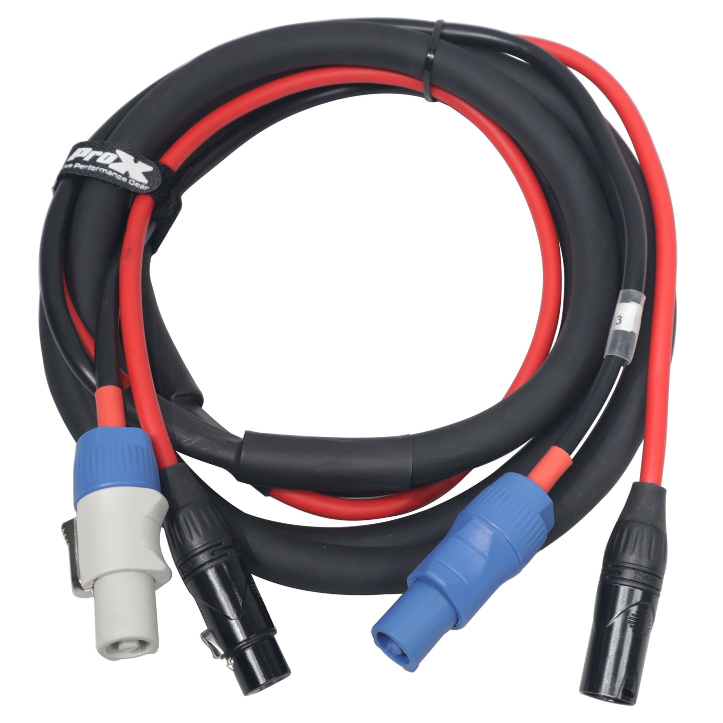 ProX PowerCON Compatible to Dual XLR Combo Cable Tour-Grade Link Jumper | 10 ft
