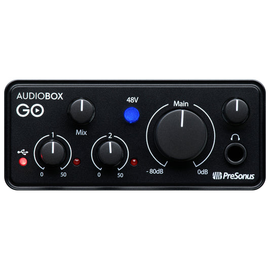 PreSonus Audiobox GO Ultra-Compact Mobile Audio Interface front