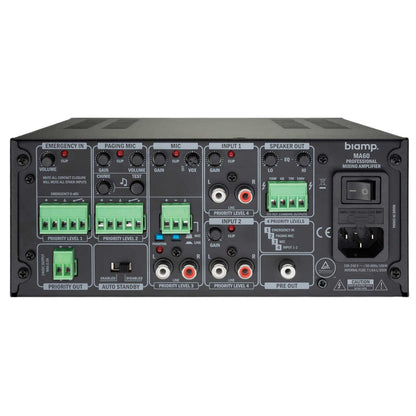 Biamp MA60 9.5-Inch Mixing Amplifier With Priority Routing