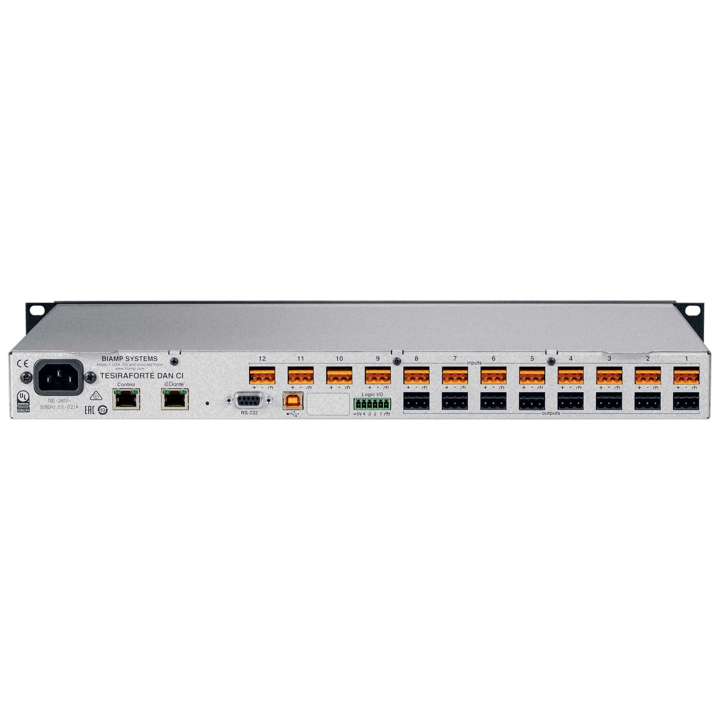 Biamp TesiraFORTE DAN CI Fixed I/O DSP back