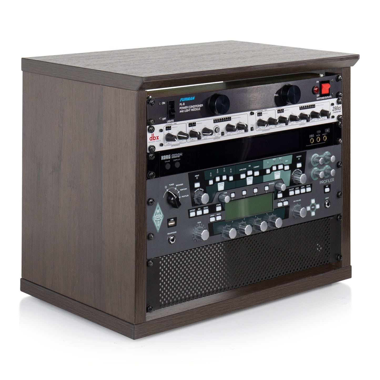 Gator GFW-ELITERK-8U-BRN Elite Series 8U Desktop Studio Rack | Brown