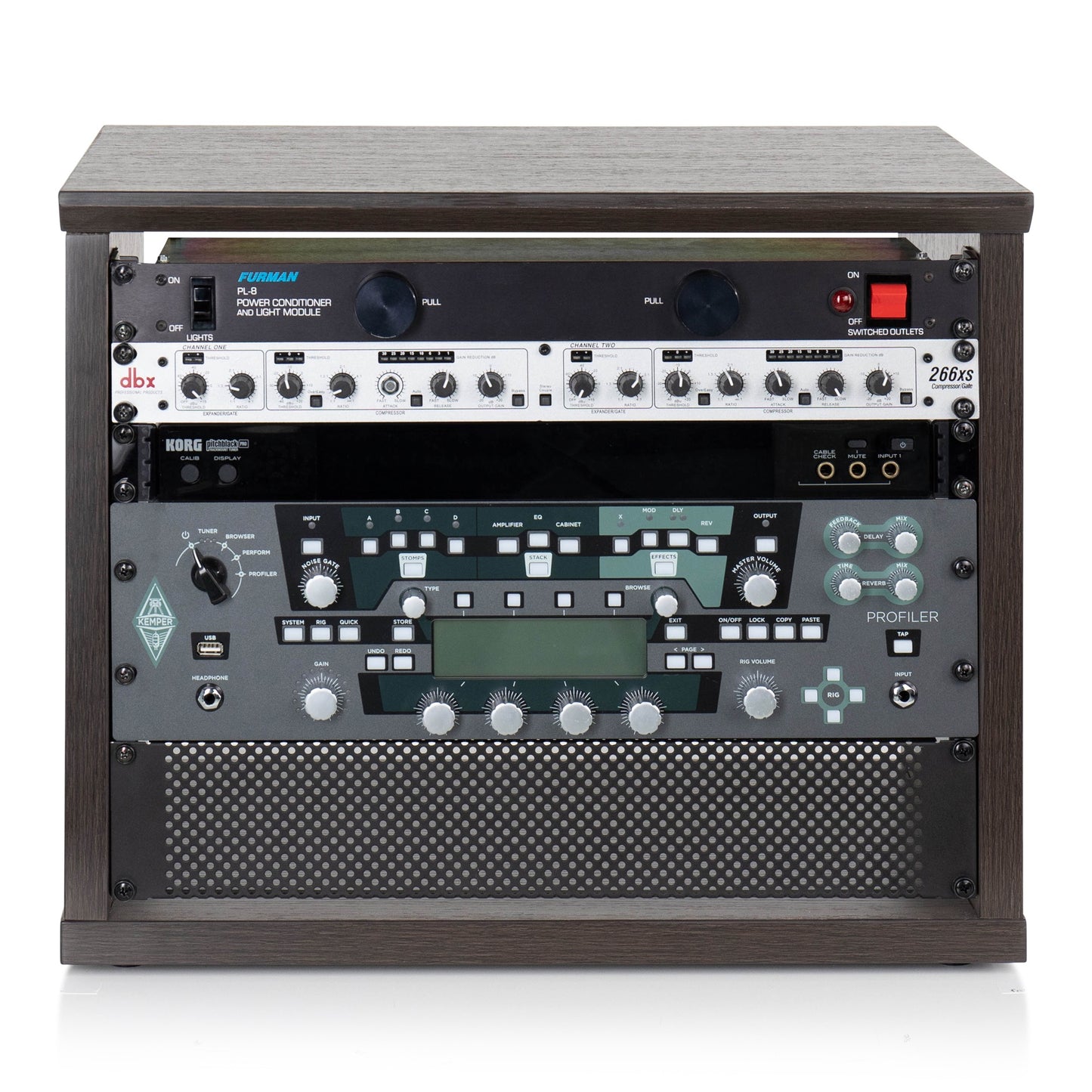 Gator GFW-ELITERK-8U-BRN Elite Series 8U Desktop Studio Rack | Brown