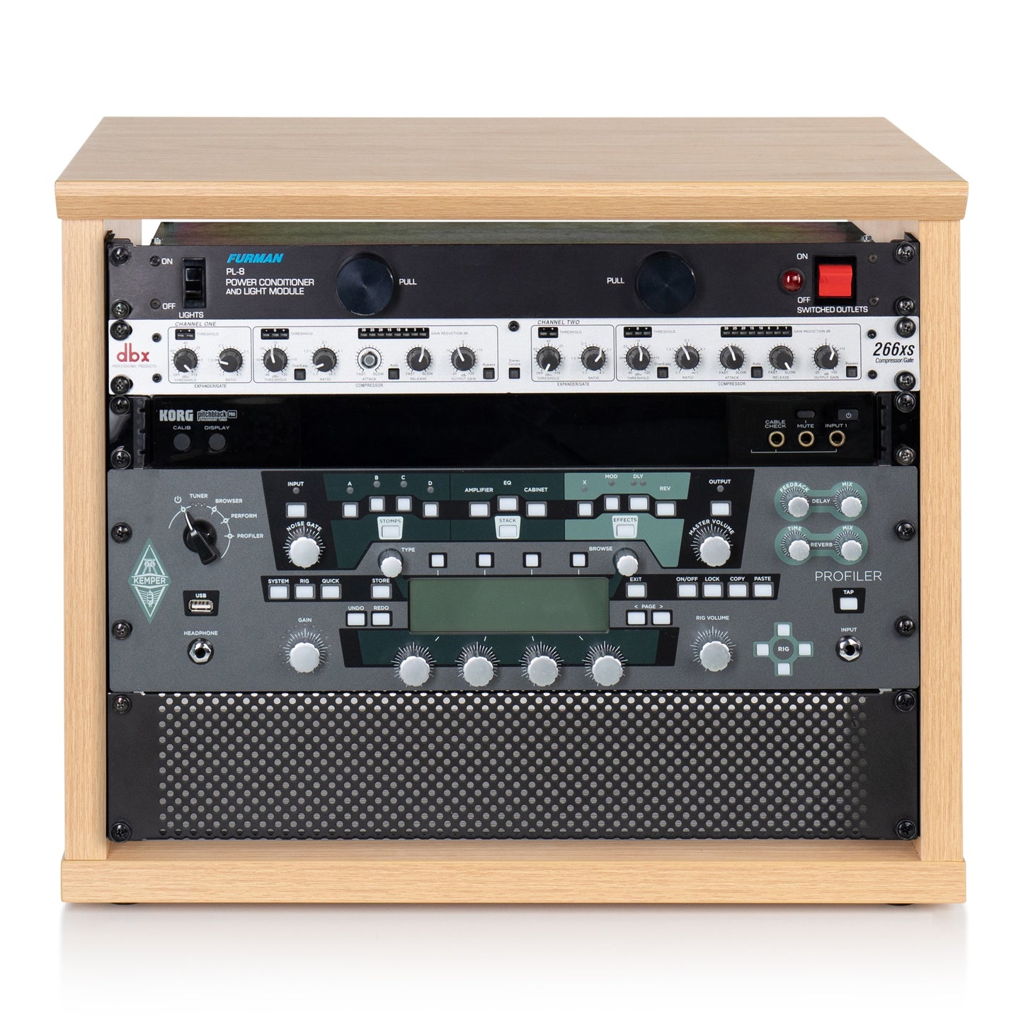 Gator GFW-ELITERK-8U-MPL Elite Series 8U Desktop Studio Rack | Maple
