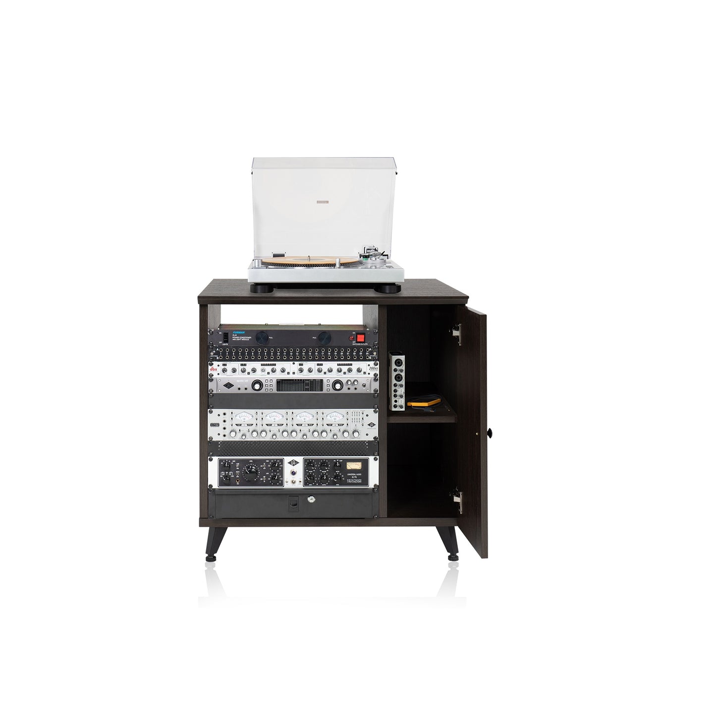 Gator GFW-ELITESIDECAR-BRN Elite Series Dark Walnut Sidecar Rack Cabinet | Brown