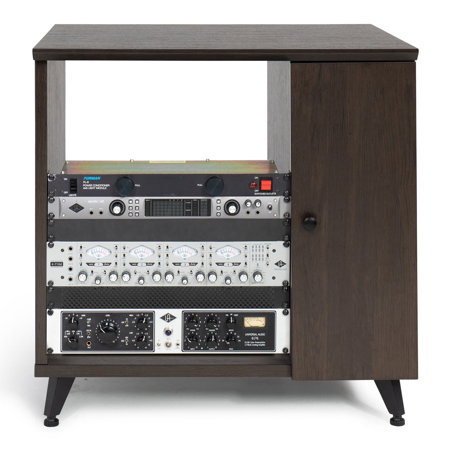 Gator GFW-ELITESIDECAR-BRN Elite Series Dark Walnut Sidecar Rack Cabinet | Brown