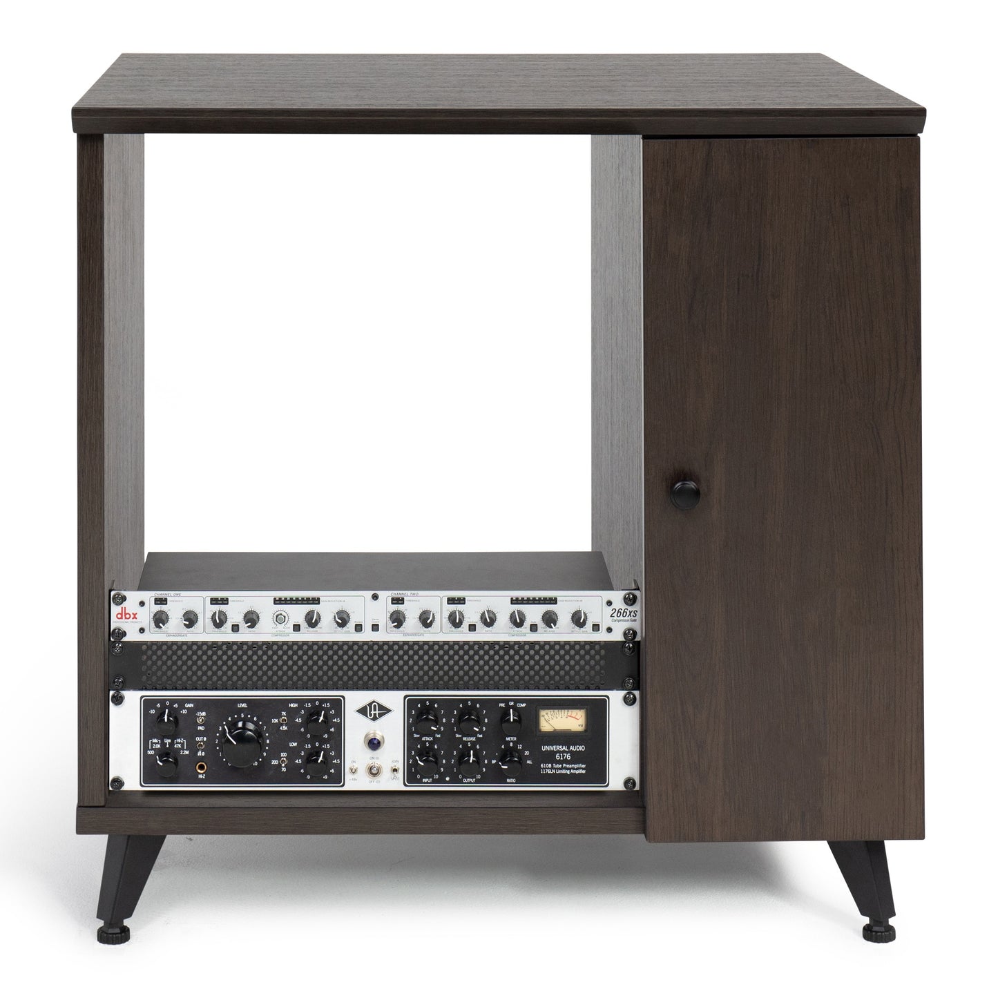 Gator GFW-ELITESIDECAR-BRN Elite Series Dark Walnut Sidecar Rack Cabinet | Brown