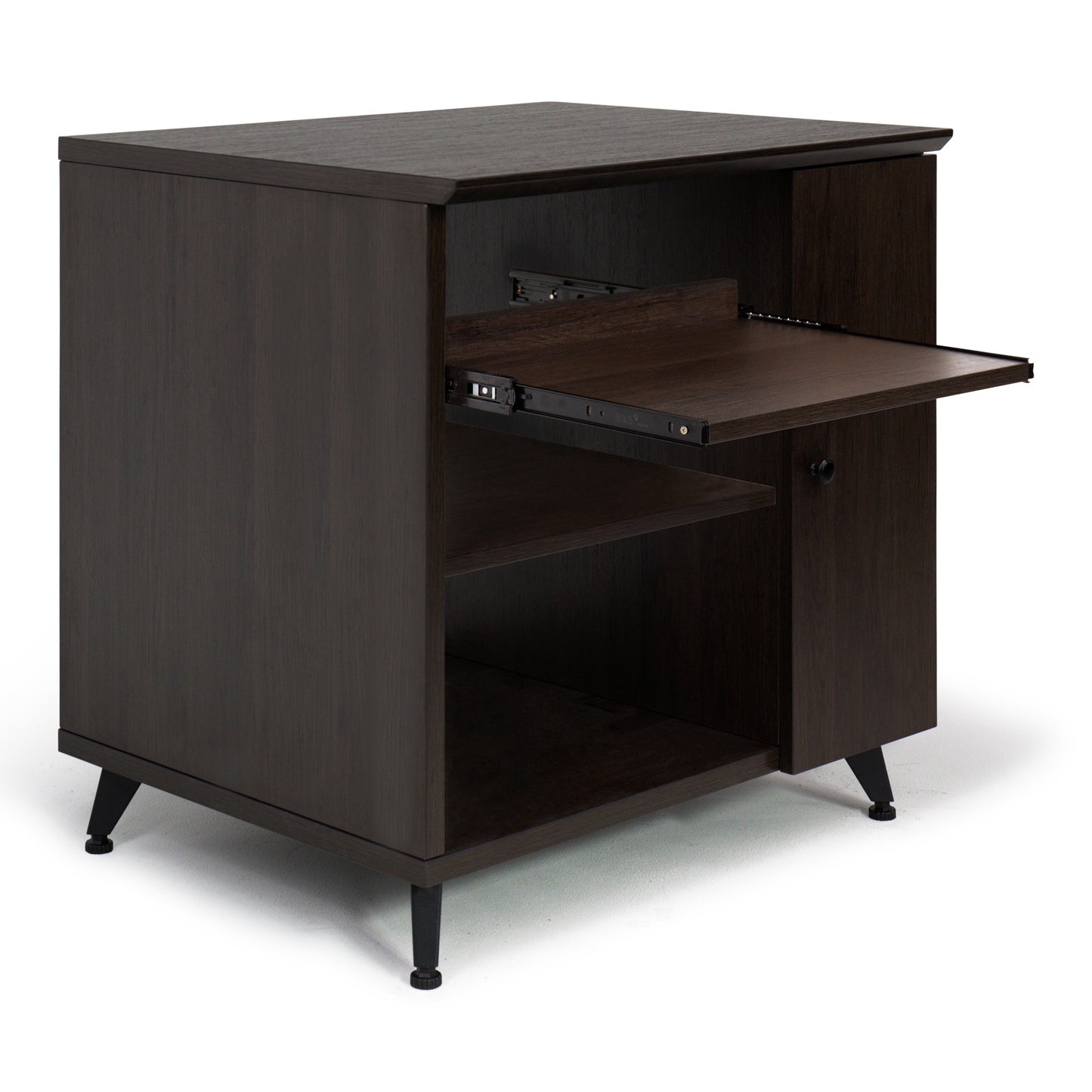 Gator GFW-ELITESIDECAR-BRN Elite Series Dark Walnut Sidecar Rack Cabinet | Brown