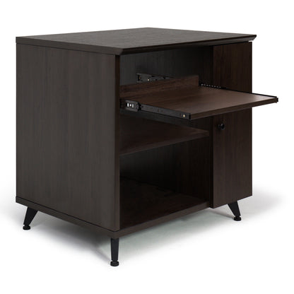 Gator GFW-ELITESIDECAR-BRN Elite Series Dark Walnut Sidecar Rack Cabinet | Brown