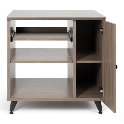 Gator GFW-ELITESIDECAR-GRY Elite Series Dark Walnut Sidecar Rack Cabinet | Grey