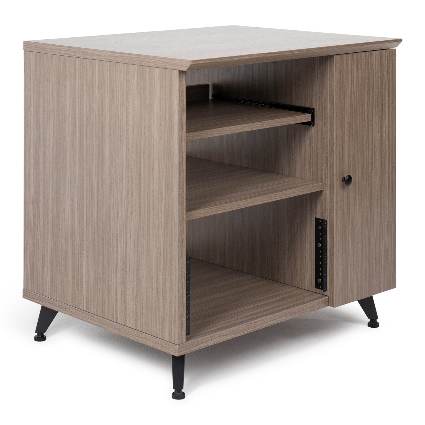 Gator GFW-ELITESIDECAR-GRY Elite Series Dark Walnut Sidecar Rack Cabinet | Grey
