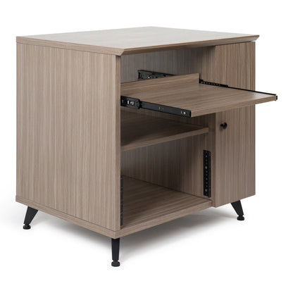 Gator GFW-ELITESIDECAR-GRY Elite Series Dark Walnut Sidecar Rack Cabinet | Grey