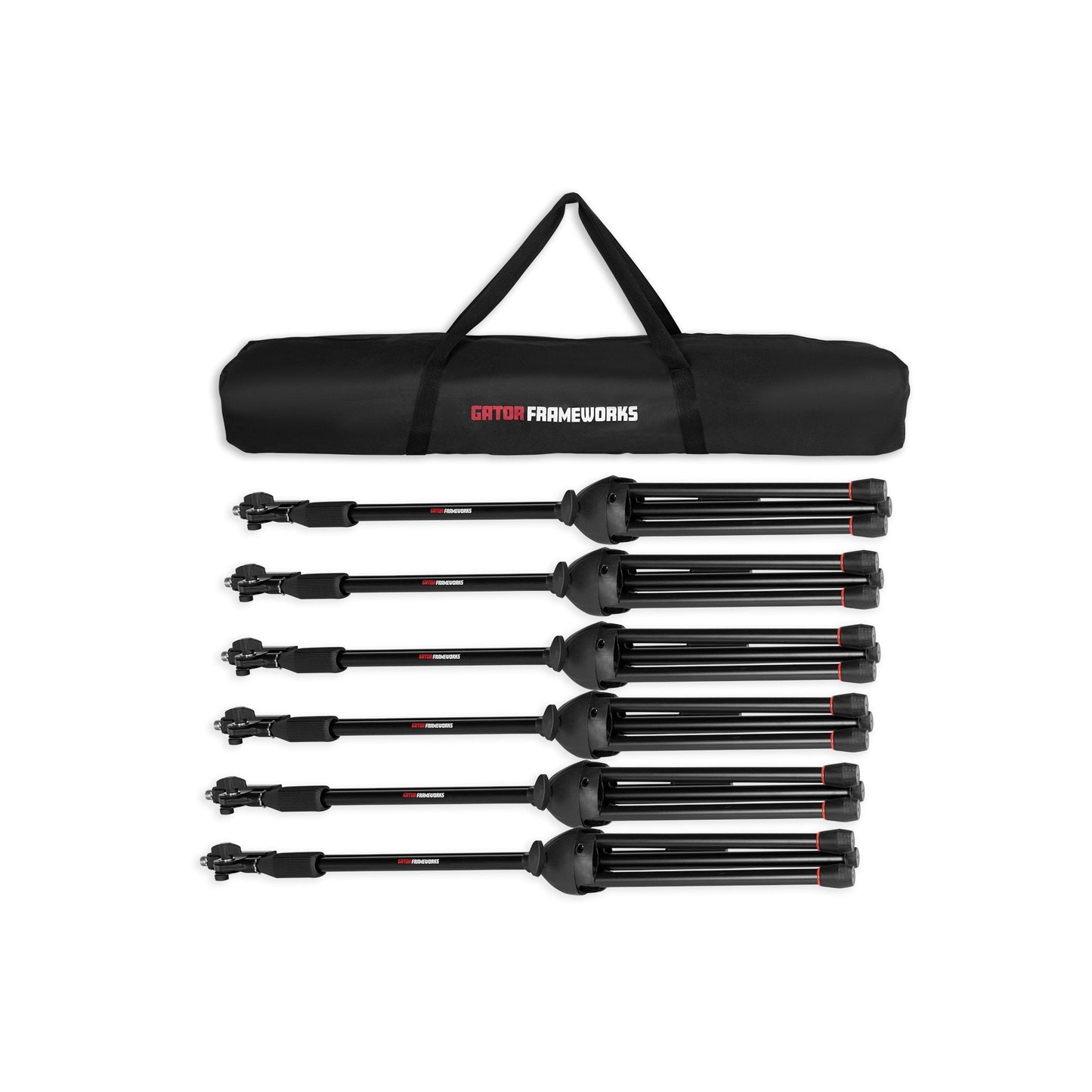 Gator GFW-MIC-6PACKBG Mic Boom Stand 6-Pack with Bag