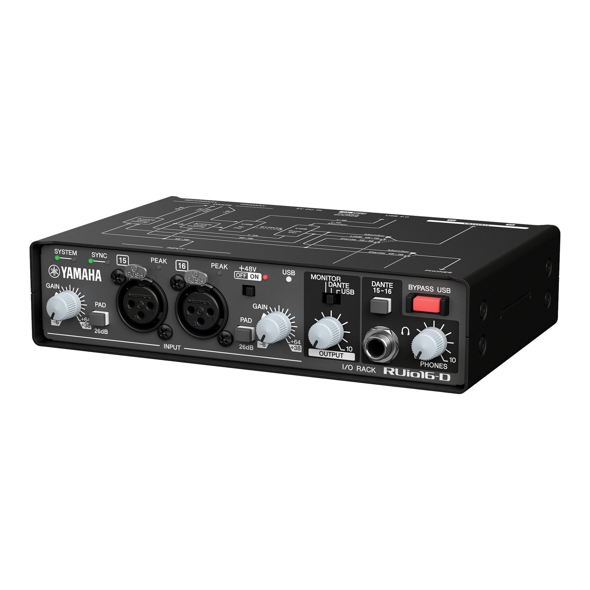 Yamaha RUio16-D Dante/Analog/USB Audio Interface