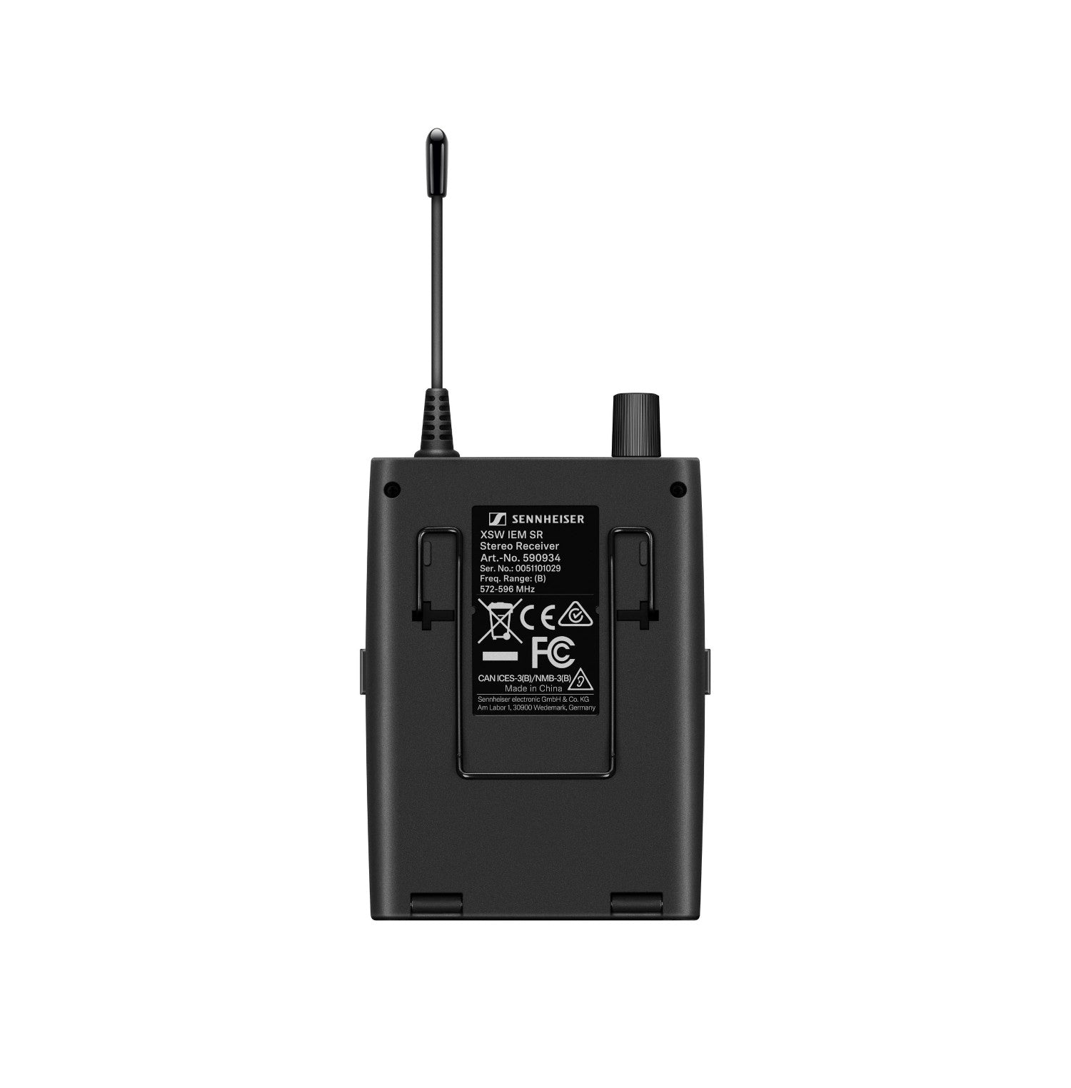 Sennheiser XSW IEM EK (A) Lightweight In-Ear Monitoring Bodypack Receiver back