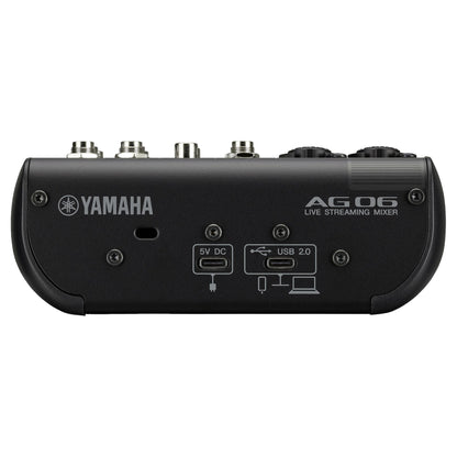Yamaha AG06MK2 6-Channel Live Streaming USB Mixer black back