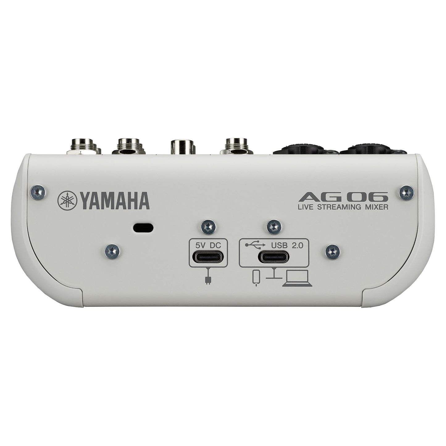 Yamaha AG06MK2 6-Channel Live Streaming USB Mixer white back