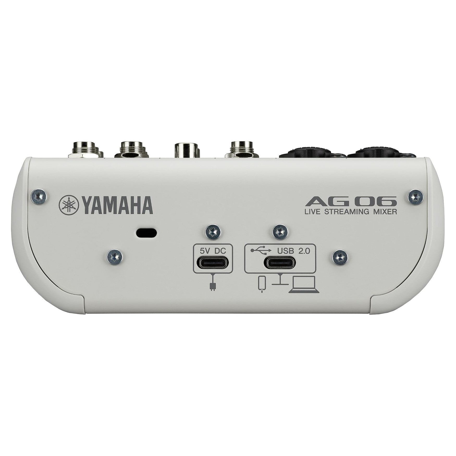 Yamaha AG06MK2 6-Channel Live Streaming USB Mixer white back