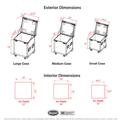ProX XS-UTL49PKG3 Set of 3 Nested ATA Road Cases With Casters