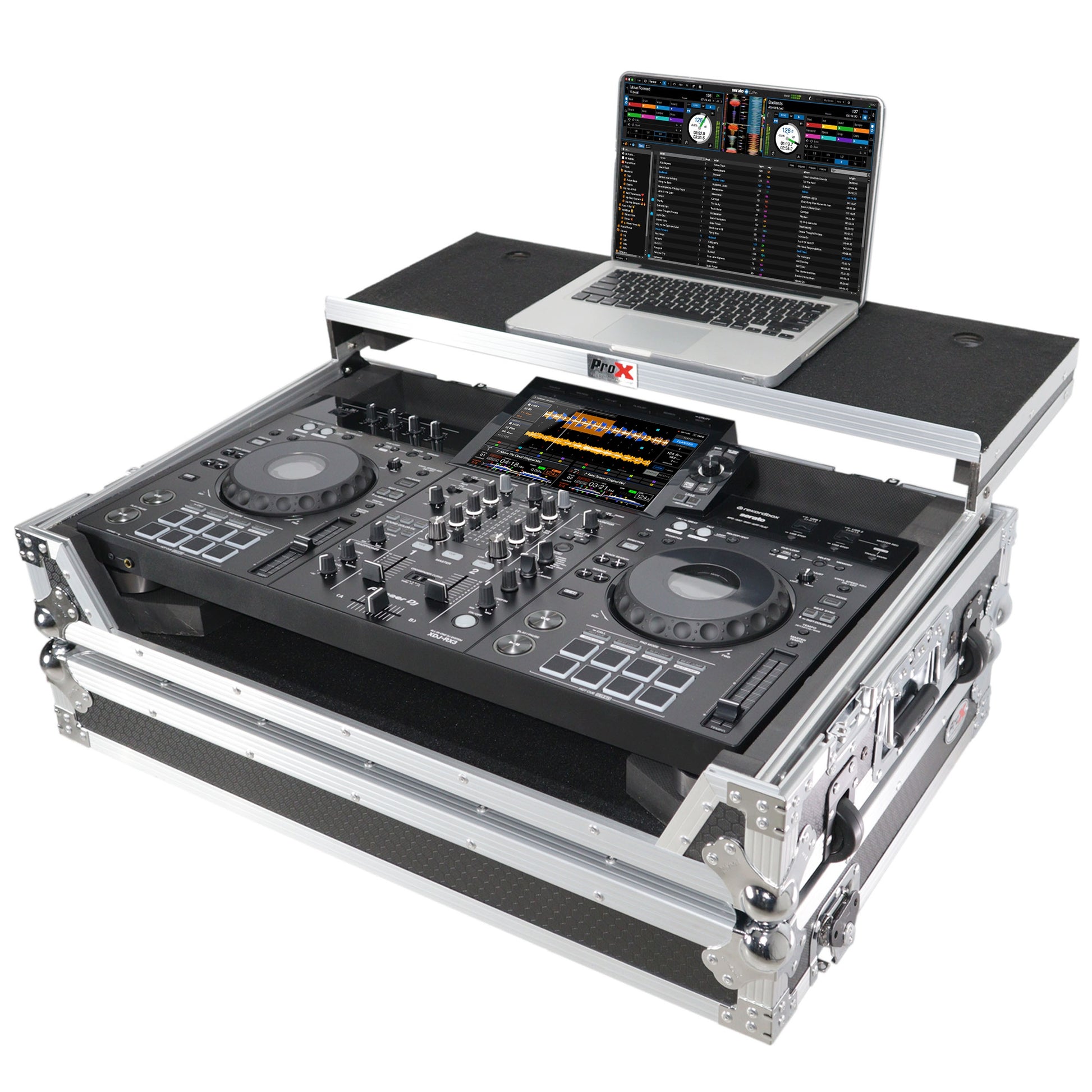 132790_ProX-ATA-Flight-Case-For-Pioneer-XDJ-RX3_DDJ-REV5-DJ-Controller-with-1U-Rack-Space-and-Wheels-_-Silver_Black-_-With-Laptop-Shelf_ALT01sqr