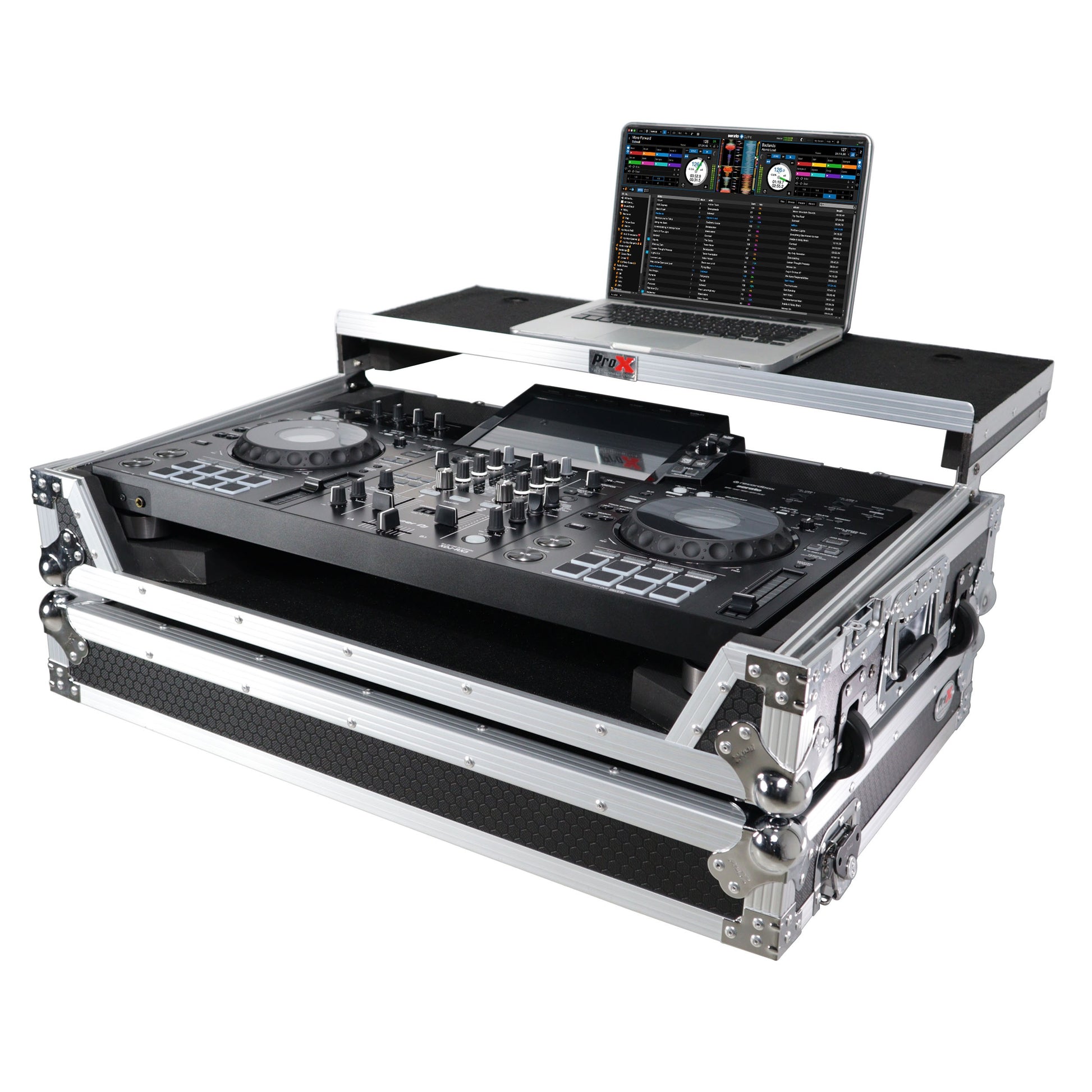 132790_ProX-ATA-Flight-Case-For-Pioneer-XDJ-RX3_DDJ-REV5-DJ-Controller-with-1U-Rack-Space-and-Wheels-_-Silver_Black-_-With-Laptop-Shelf_ALT03sqr